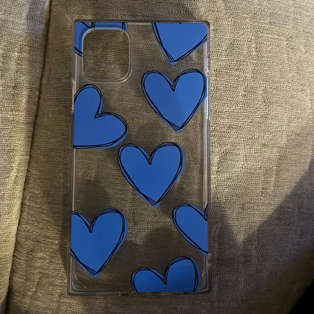 Blue heart square phone case